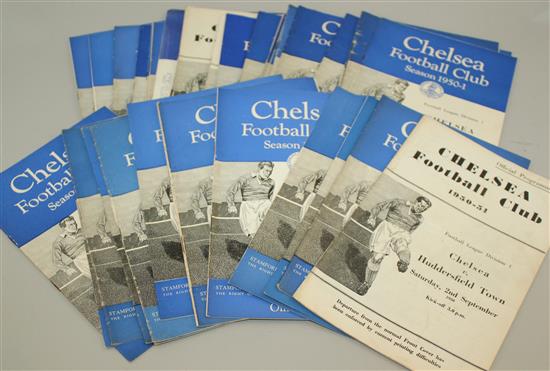 Forty-one 1950 Chelsea Football Club programmes